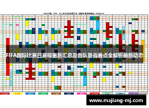 FIFA国际比赛日赛程更新汇总及各队备战看点全解析最新动态